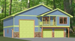 44×48 Apartment with 2-Car 1-RV Garage – PDF FloorPlan – 1,528 sqft – Model 5G
