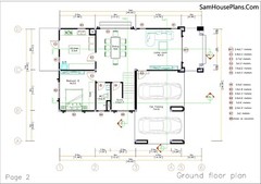 36×46 Feet House Design Plans 11×14 Meter 6 Beds 4 Baths Hip Roof (A4 Hard Copy)