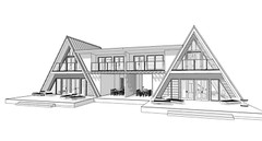 86’x49’ 4 Beds, 4 Baths Double A-Frame House Architecture Plans PDF Download.