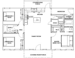 1,100 Sqft of Living space – 3bed 2 bath Small Modern Farm House