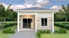 21×21 Feet One Bed 1 Bath House Plans 6.5×6.5 Meter Hip roof PDF (A4 Hard Copy)