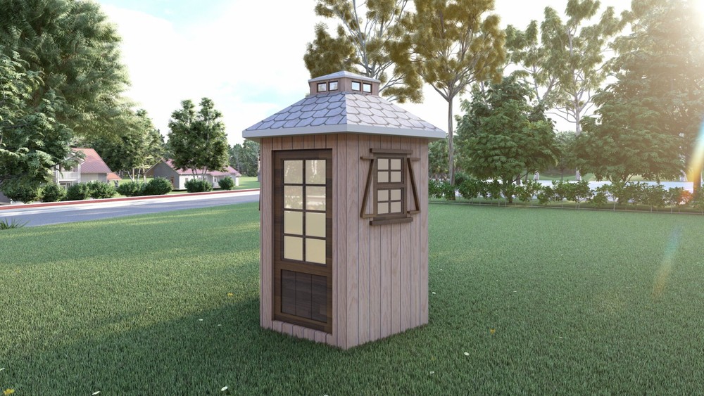 Hexagon Shed Plans – 4′ Hexagon Shape with 8′ Diameter, DIY Wood Construction
