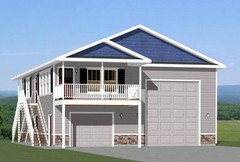 36×40 Apartment with 1-Car 1-RV Garage — PDF Floor Plan — 901 sqft — Model 1