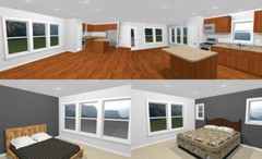 46×48 House – 2 Bedroom 2 Bath 1 RV – 1,157 sqft – PDF Floor Plan – Model 2