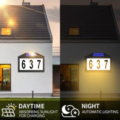 IVWVI Solar House Numbers, Lighted Address Number 7.3×5.7inch, Black