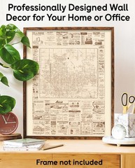 Phoenix Arizona Vintage City Map Mid Century Street Plan with Historic Ads