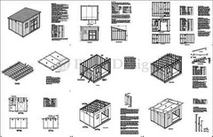 Shed Plans, 10′ x 12′ Deluxe Modern Roof Style #D1012M, Free Material List