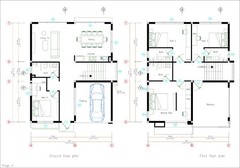 30×36 Ft House Plans 3d 9×11 Mt 4 Beds 4 Baths Hidden Roof CAD PDF &A4 Hard Copy