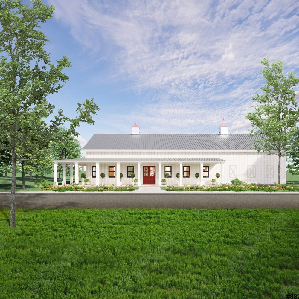 Redwood Barndominium House Plan Design – 3 Bed 2 Bath 2250 sq ft – Three Garage