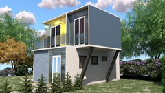 2 Story Modern House Plan with Blueprint PDF, DWG & 3D Design- 900sqft (No 11)