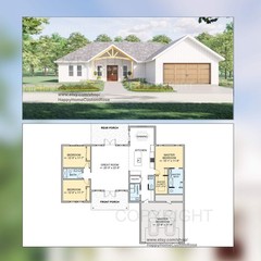 Riverside Farmhouse House Plan – 2005 SF, 3 Bed 2.5 Bath – Modern Open Floor Pla