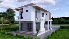 22.5×33 Feet Small House Plan 6.9×10 Meter 2 Beds 3 Bath Hip Roof (A4 Hard Copy)