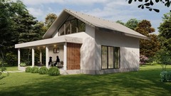 3-Bedroom House Floor Plans with 3D renders-1206SQF/112m2 Single bathroom