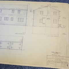 Vintage House Blueprint 33×17 1964 Mid Century Modern Drawing Art Glen Ellyn IL