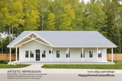 Luxury Farmhouse Barndominium – 64′ x 40′ House Plan Design – 2 Bed 2 Bath – Dra