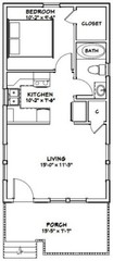 16×30 House — 1 Bedroom 1 Bath — PDF Floor Plan — 480 sq ft — Model 1A
