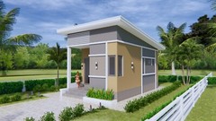 15×25 Feet Small House Plans 4.5×7.5 Meter One Bedroom Shed Roof (A4 Hard Copy)