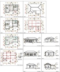 House Plans 14×11 Meter 46×36 Feet 3 Beds 2 Baths Hip Roof (A4 Hard Copy)