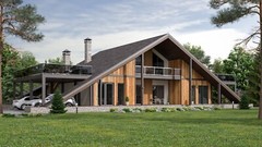 100’x54’ 4-Beds 4-Baths Charming A-Frame Architectural Build Plans PDF Download
