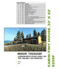 ADU-(955F 34’x22′) 2 bed Cabin /Tiny house- Blueprints PDF+ CAD file download