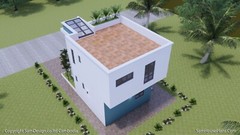 25X30 Small House Plan 7.5×9 Meter 4 Beds 4 Bath Terrace Roof PDF (A4 Hard Copy)
