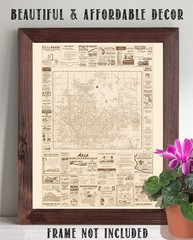 Phoenix Arizona Vintage City Map Mid Century Street Plan with Historic Ads