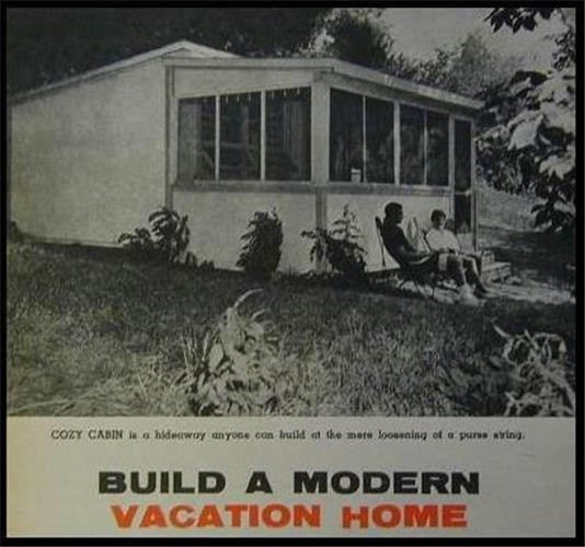 14’x20′ CABIN VACATION HOME 1959 How-To build PLANS Low Cost
