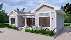 Custom Home Plan 13×7.5 Meter 43×25 Feet 3 Beds 2 Bath Gable Roof (A4 Hard Copy)