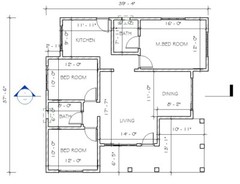 modern house plan Cabana Type small house plan 3bed room AutoCAD File 3D Images