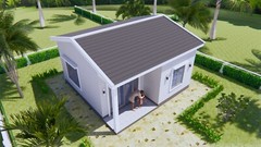 21×21 Feet Tiny House Plans 6.5×6.5 Meter 1 Bed 1 Bath Gable Roof (A4 Hard Copy)