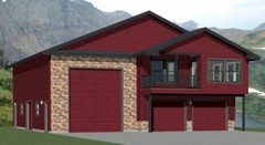44×48 Apartment with 2-Car 1-RV Garage – PDF FloorPlan – 1,645 sqft – Model 5R
