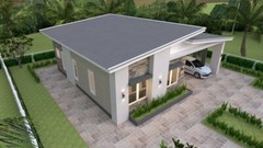 House Plans 12×11 Meter 39×36 Feet 3 Beds 2 Baths Shed Roof (A4 Hard Copy)