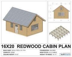 320SF Cabin w/ Loft DIY Plans – 16′ x 20′ Tiny House Build Instructions PDF