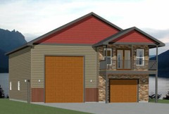 36×42 Apartment with 1-Car 1-RV Garage — PDF Floor Plan — 853 sqft — Model 2