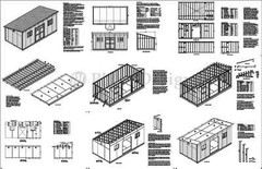 10′ x 20′ Deluxe Modern Backyard Storage Shed Plans #D1020M, Free Material List