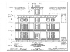 Authentic Victorian Octagon House Plans, wraparound porches, printed drawings