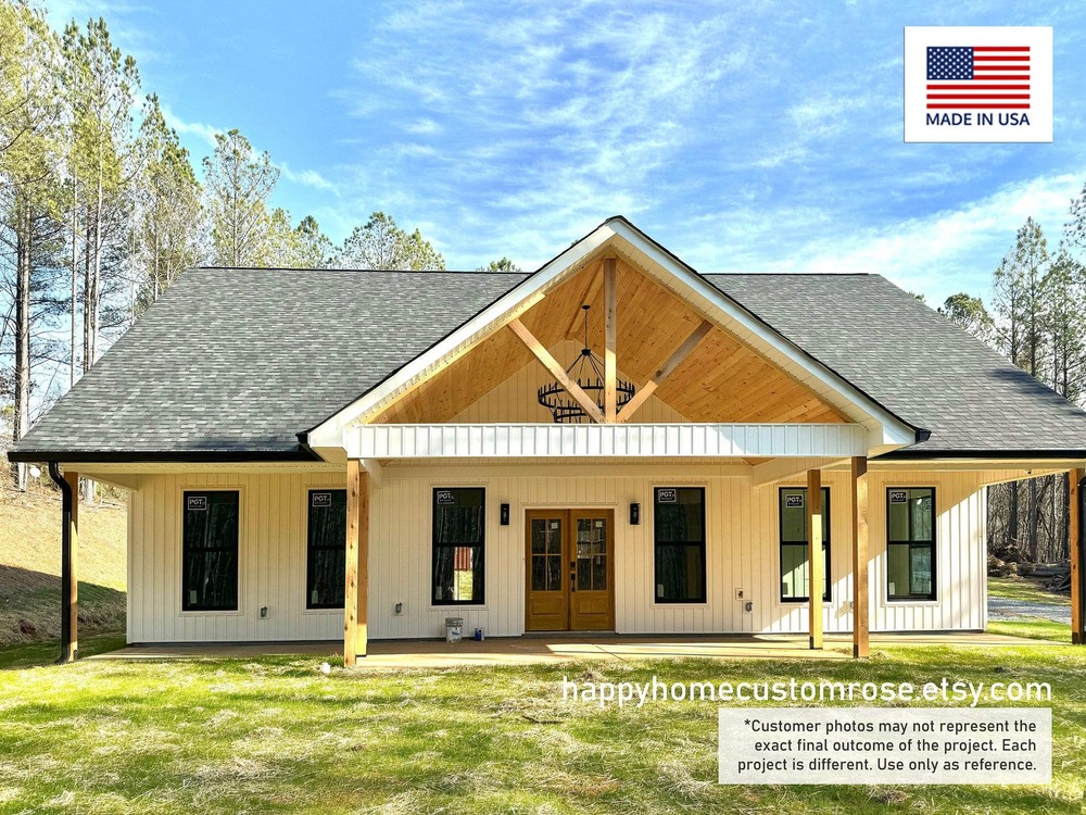 Oak Springs Farmhouse House Plan – 1500 SF, 3 Bed 2 Bath – Modern Open Floor Pla