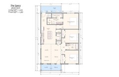 Modern Country Farmhouse Plan: 1,200 (Living) Sqft-3 Bedroom-2 bath