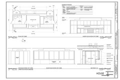 Mies van der Rohe modern design, Farnsworth House, architectural drawings