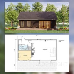 Modern ADU Design – Minimal Scandavian Cabin 880 Square Feet – 2 Bed 1 Bath – Dr