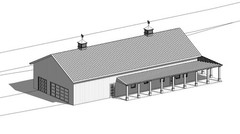Redwood Barndominium House Plan Design – 3 Bed 2 Bath 2250 sq ft – Three Garage