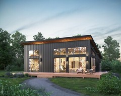 32×38 Modern Lean Cabin Custom Architectural Plans 1216SF – PDF Download