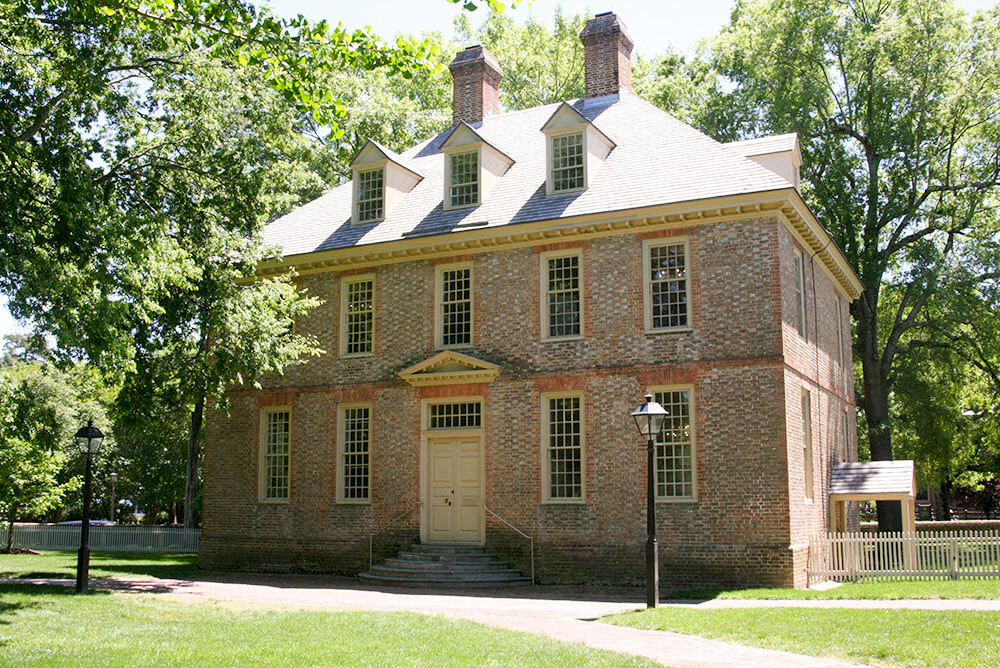 Colonial Williamsburg House, architectural home plans, brick, 4+ bedrooms, attic