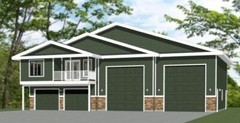 60×44 Apartment with 2-Car 2-RV Garage – PDF FloorPlan – 1,415 sqft – Model 1B