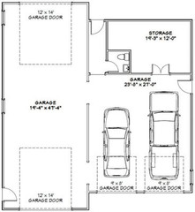 44×48 1 RV Garage – 1,921 sq ft – PDF Floor Plan – Model 1C