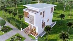 10×20 Feet Small House 3×6 Meter 1 Bed 2 Baths Shed Roof PDF Plan (A4 Hard Copy)
