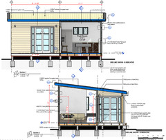 Tiny House ADU working s 2 Room Layout, (400SF) Covered Deck, PDF+ CAD File