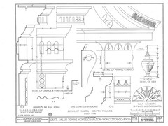 Federal style wood house, Traditional Colonial home, architectural blueprints