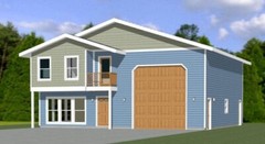 40×42 House — 3 BR 2.5 Ba 1-RV Garage – PDF Floor Plan – 1,619 sqft – Model 2B