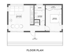 Modern Cabin House, 16′ x 32′, 512 Sq Ft, Tiny House, Architectural Plans